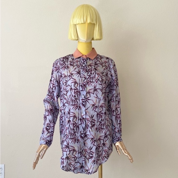 Carven Purple Button Down Shirt SZ 4/36 - Picture 3 of 4